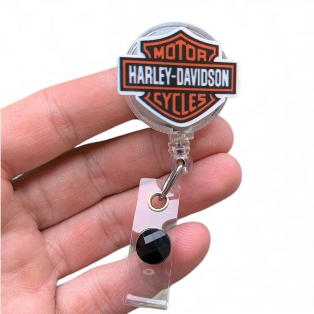 Harley-Davidson Black and Orange Badge Reel